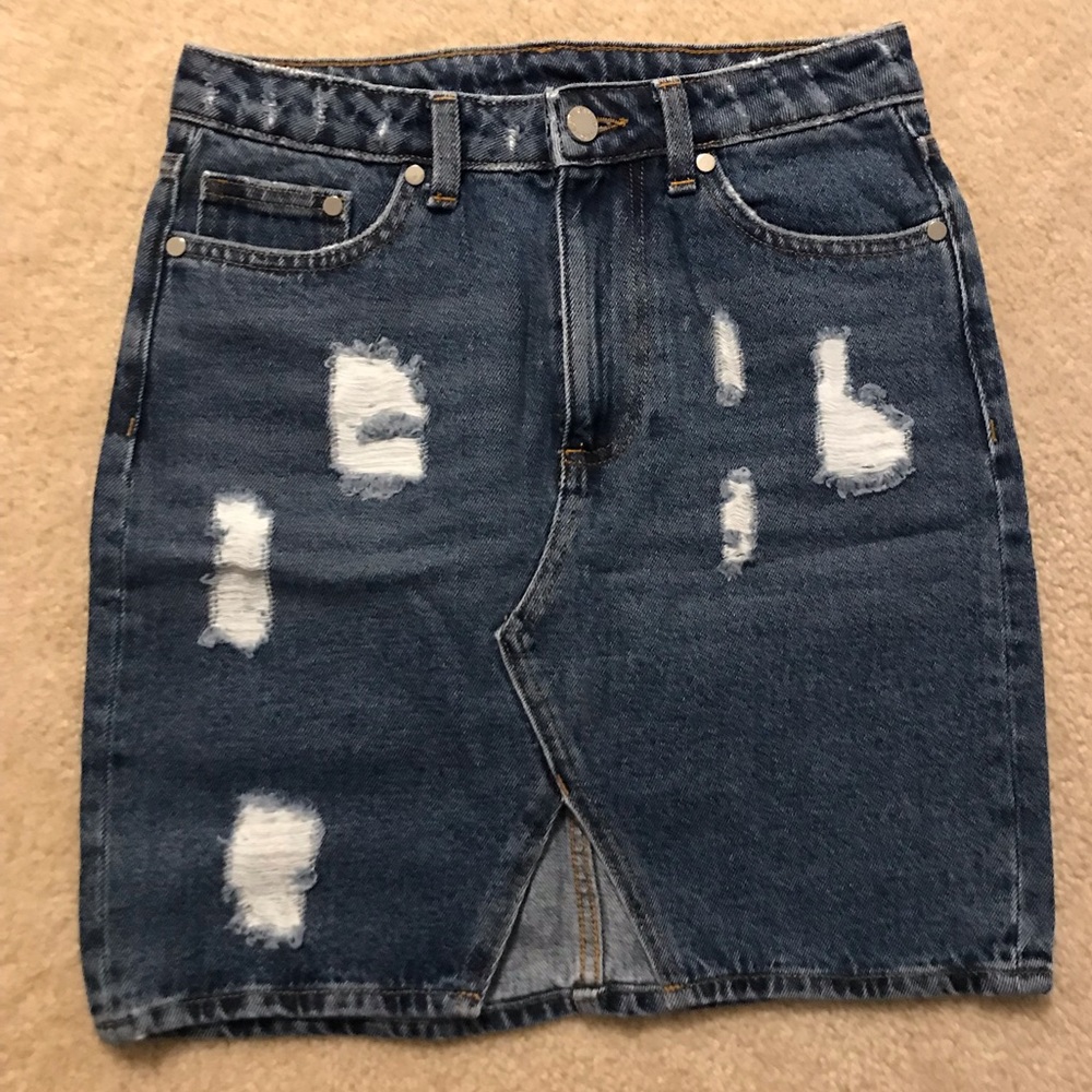 Distressed Denim skirt